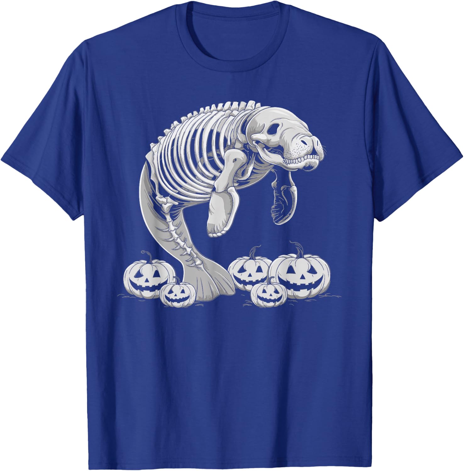 Manatee Skeleton Birthday Halloween Kids T-Shirt - T-Shirt | Royal