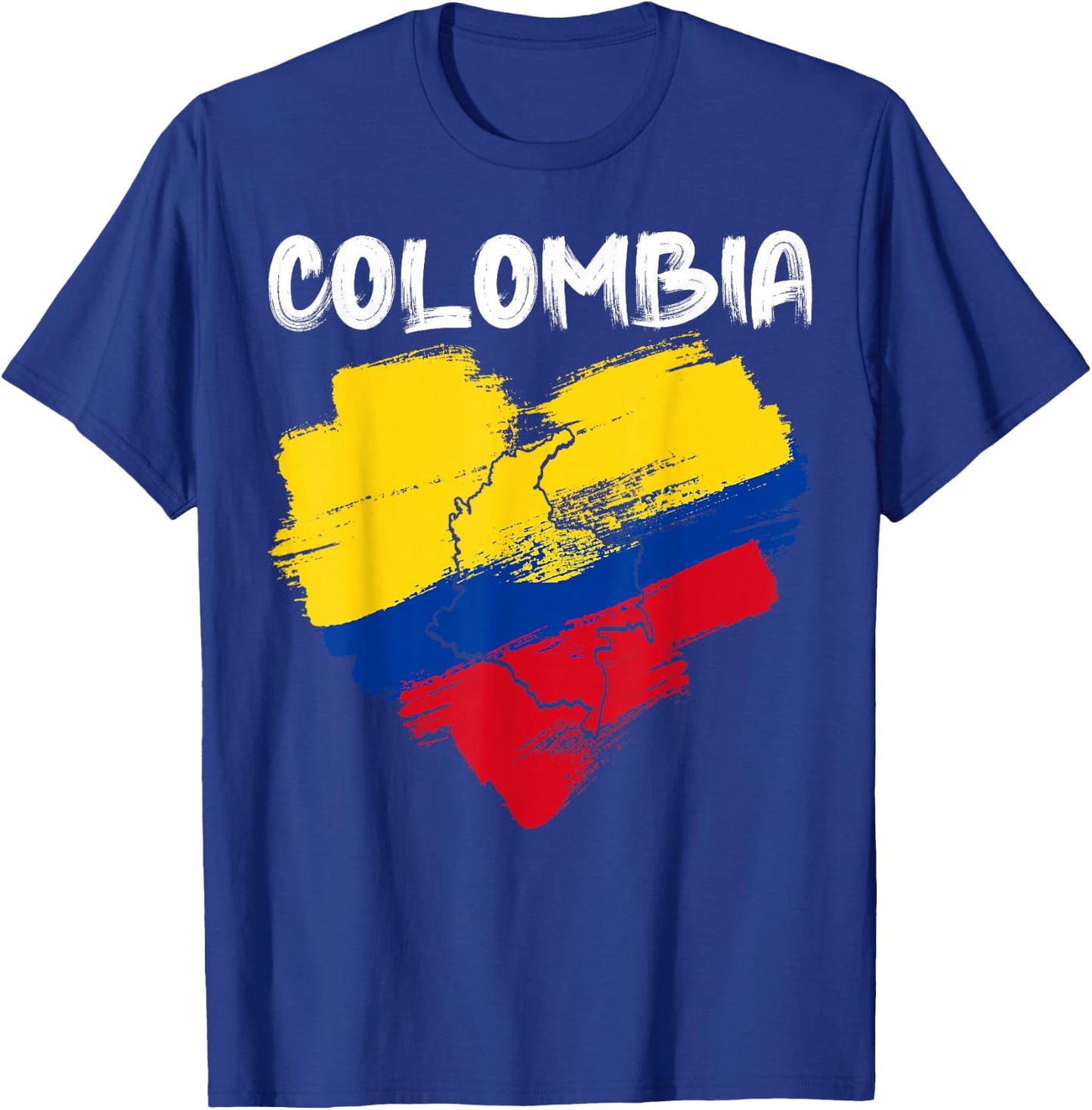 Colombia Pride Hispanic Heritage Month Colombian Flag Heart T-Shirt - T-Shirt | Royal