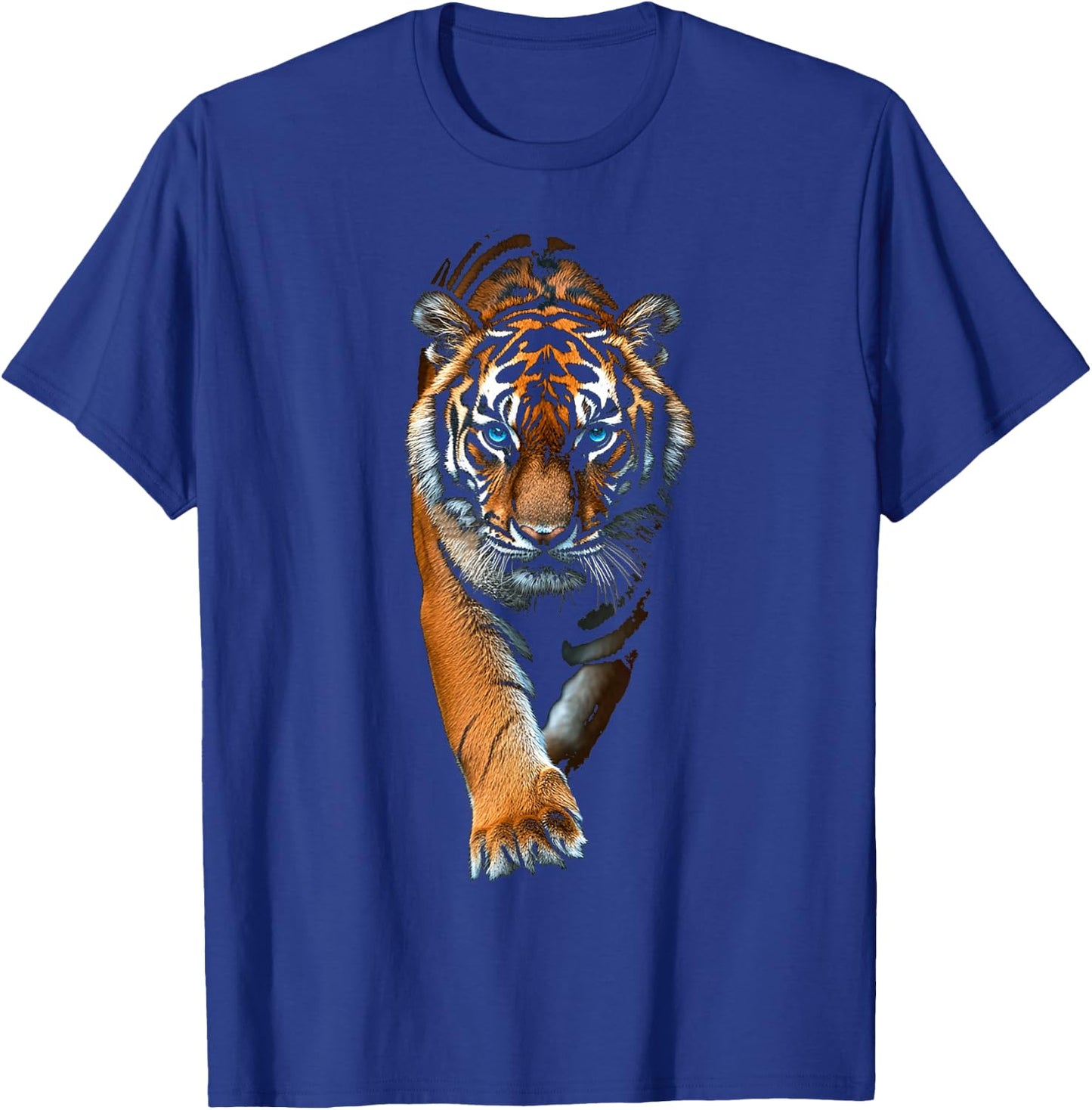 Tiger Animal Graphic Blue Eyes Illustration Tiger , black T-Shirt - T-Shirt | Royal
