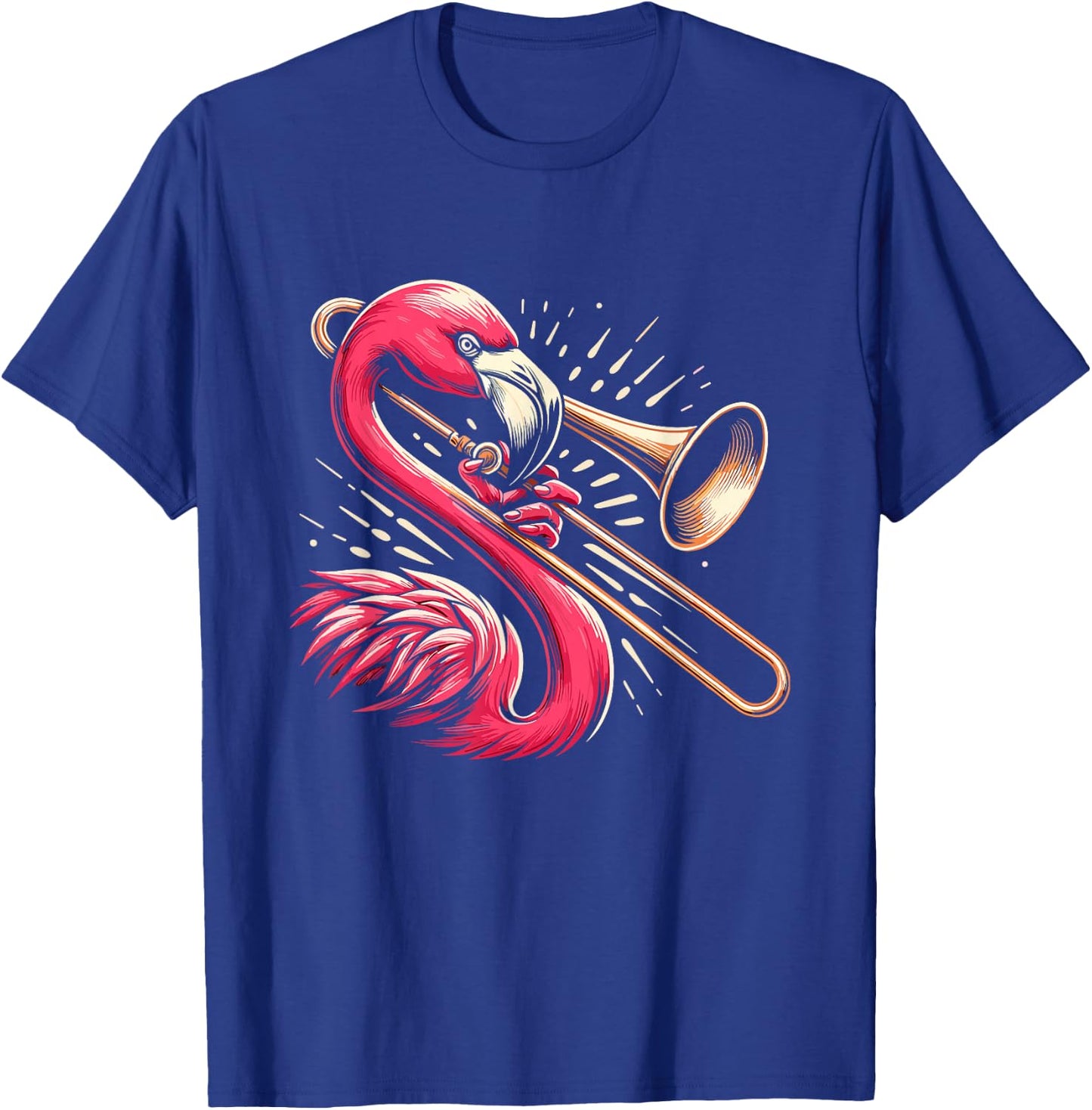 Flamingo Trombone Player T-Shirt - T-Shirt | Royal