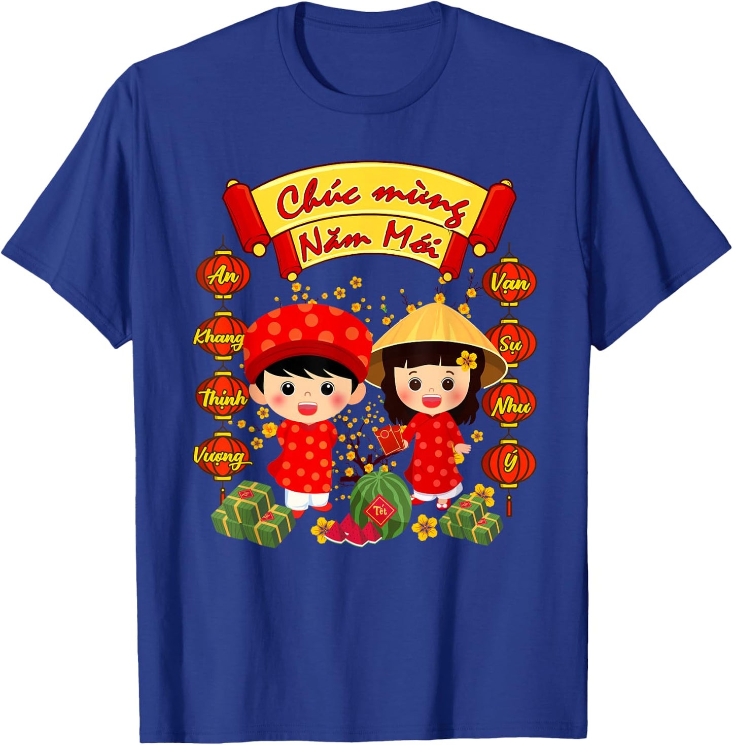Chuc Mung NAM Moi Boy Girl Ao Dai Vietnamese TET Li Xi Me T-Shirt - T-Shirt | Royal