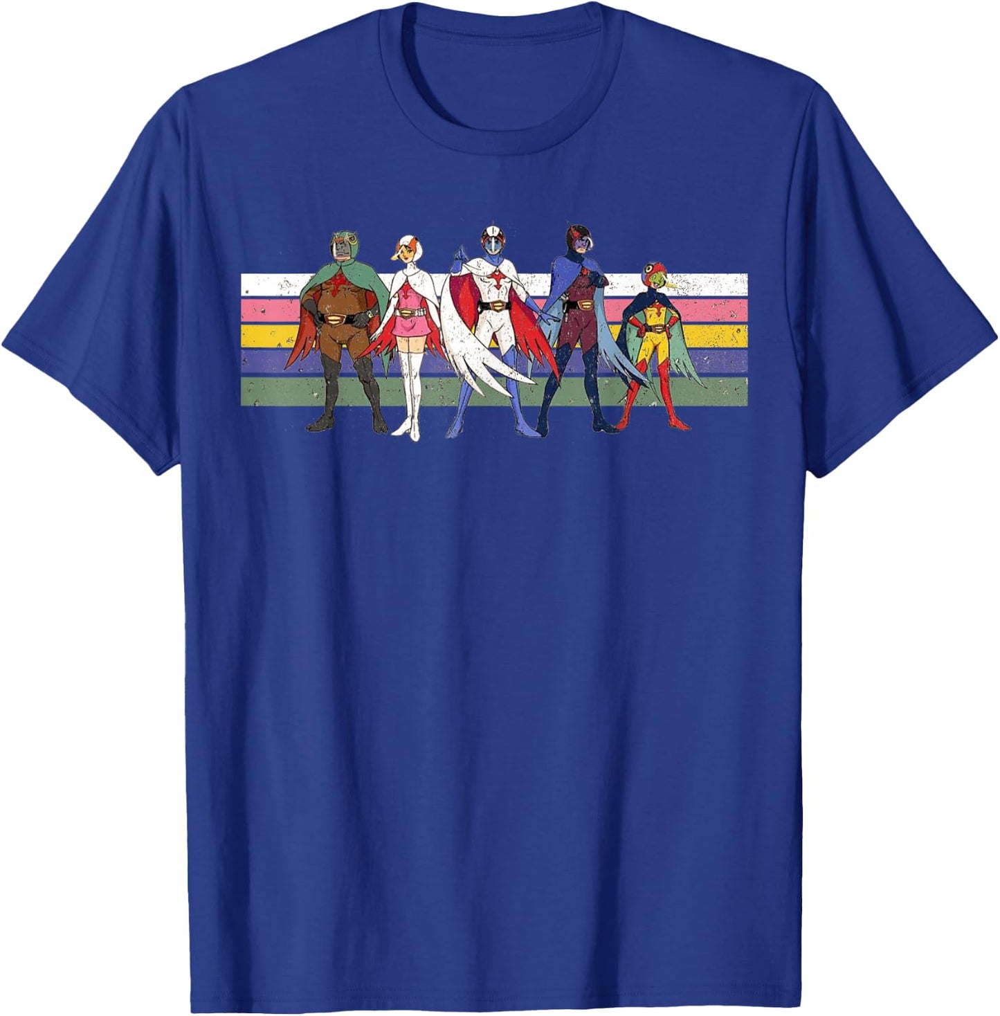 Battle of the planets G Force Retro Colour Stripe T-Shirt - T-Shirt | Royal