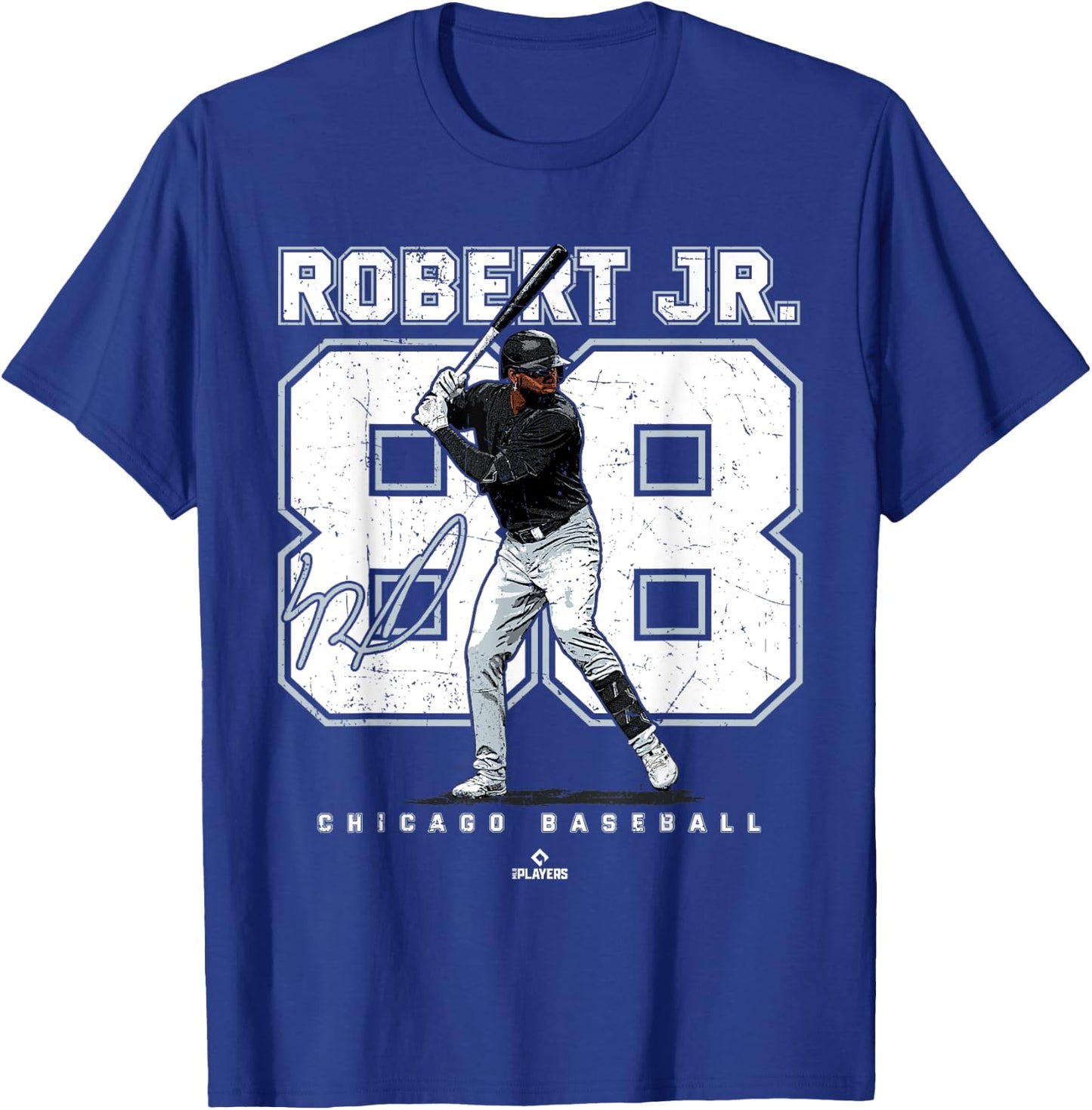 Number and Portrait Luis Robert Jr Chicago MLBPA T-Shirt - T-Shirt | Royal