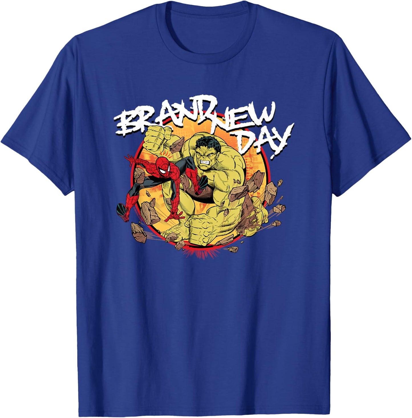 Marvel Spider-Man: New Day Hulk vs Spidey Breakout T-Shirt - T-Shirt | Royal
