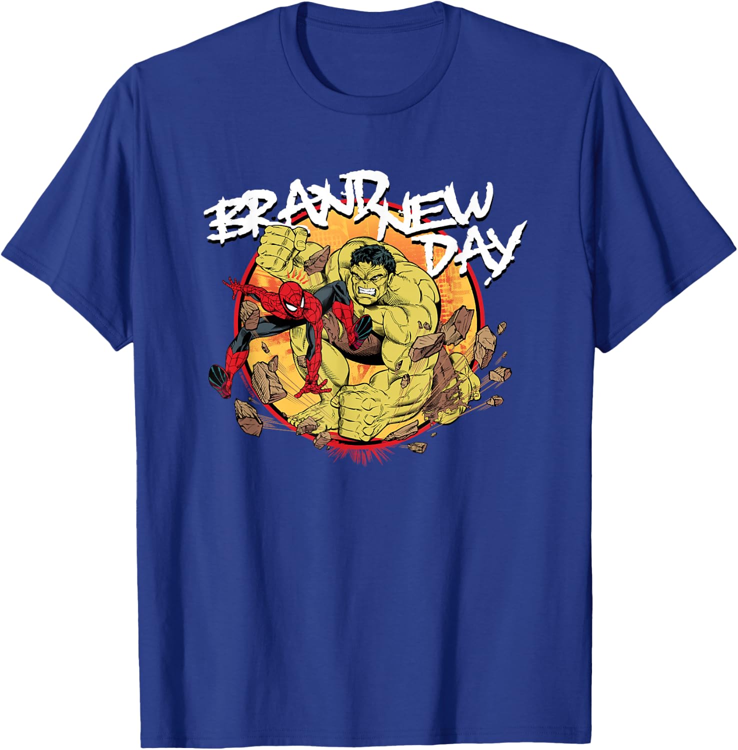 Marvel Spider-Man: New Day Hulk vs Spidey Breakout T-Shirt - T-Shirt | Royal