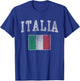 Vintage Italia Italian Flag Italy Men Women Kids Youth T-Shirt - T-Shirt | Royal