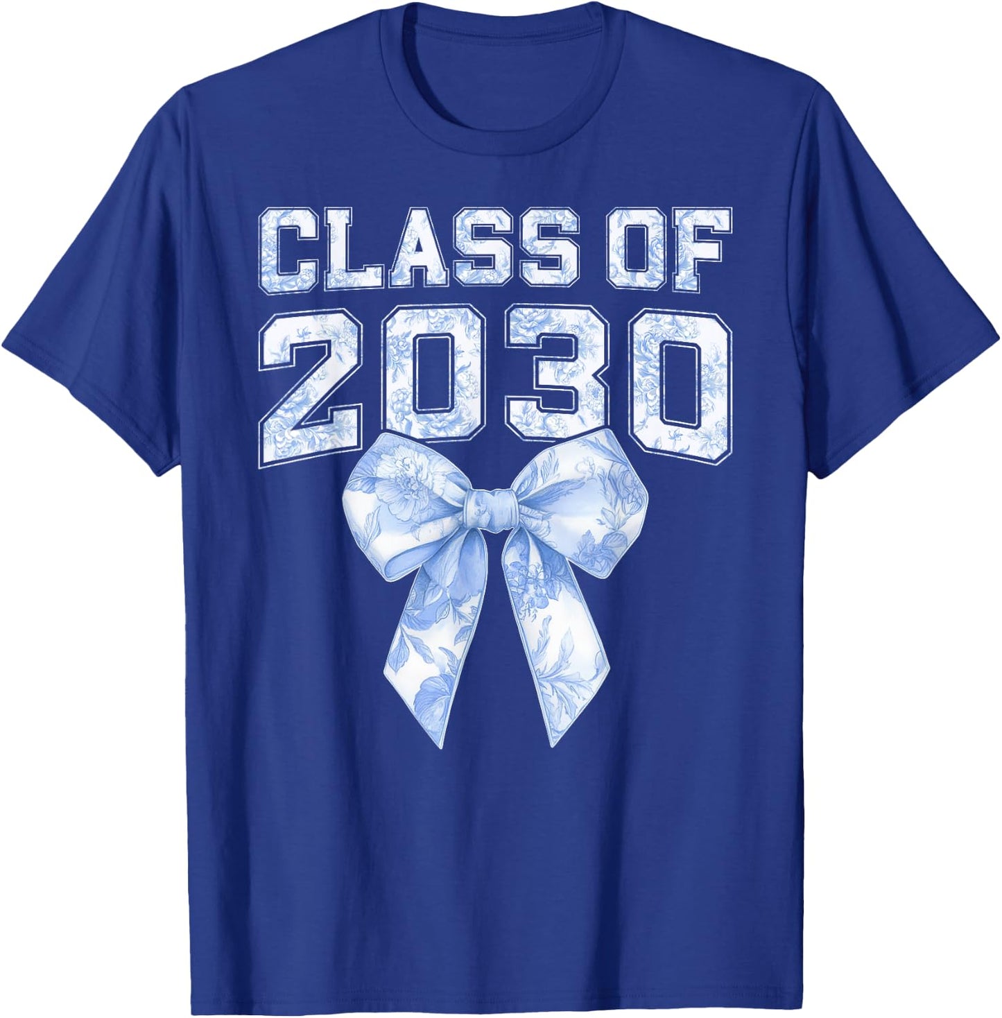 Coquette Bow Preppy Class of 2030 Girly Girl 30 Graduation T-Shirt - T-Shirt | Royal
