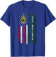 Retired E-7 Sergeant First Class SFC Rank American Flag Papa T-Shirt - T-Shirt | Royal