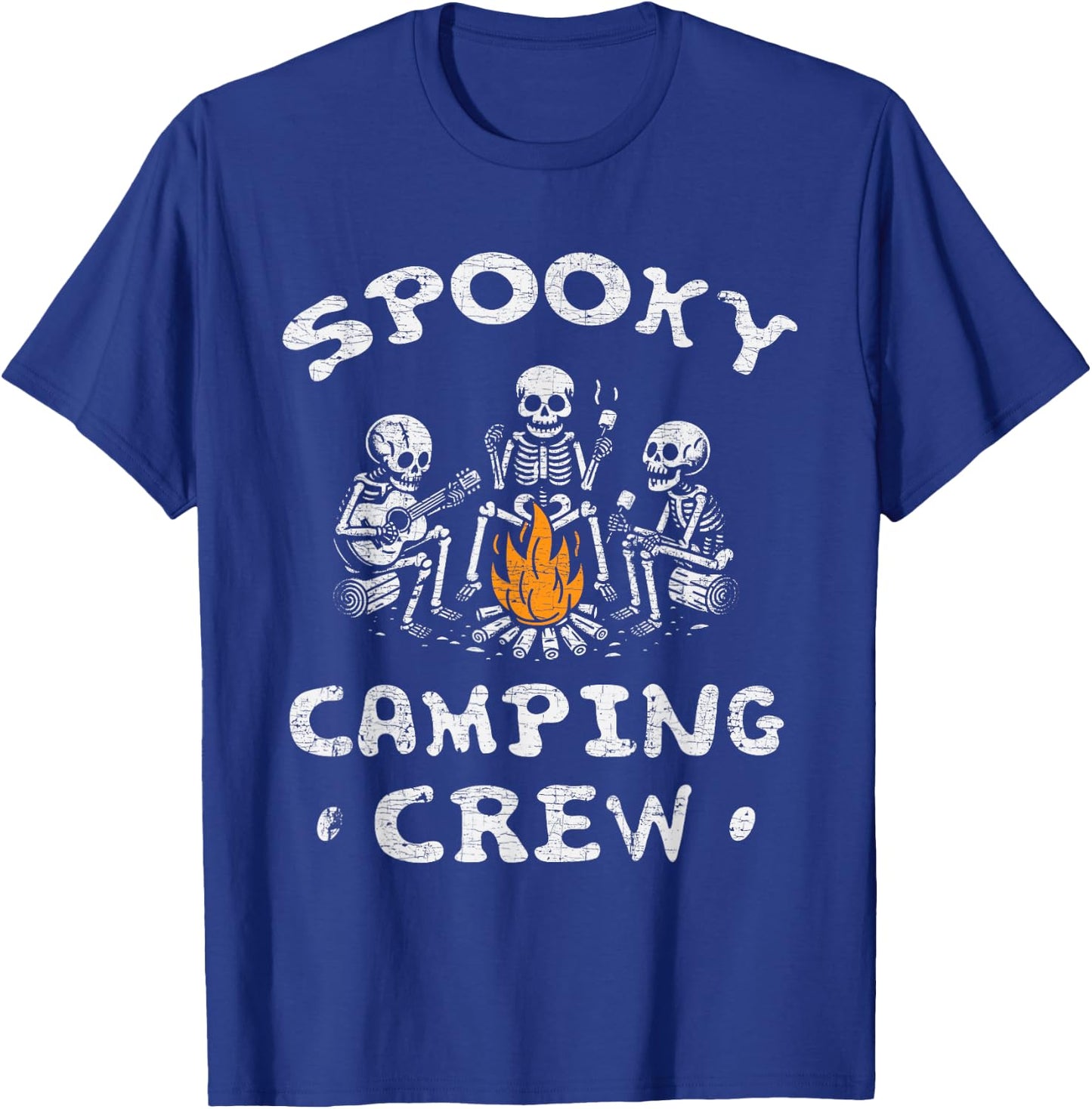 Spooky Camping Crew Halloween Camping Skeleton Campsite T-Shirt - T-Shirt | Royal
