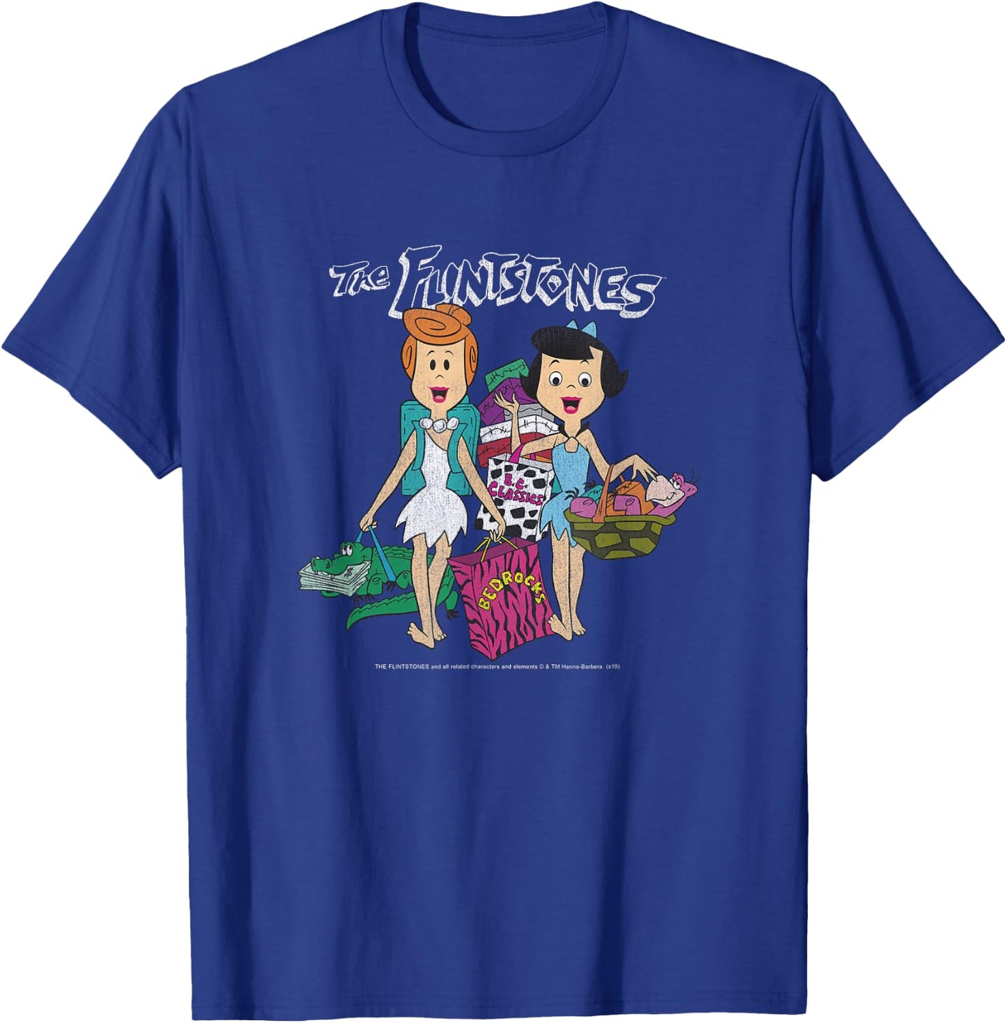 The Flintstones Betty Rubble & Wilma Flintstone Shopping Small T-Shirt - T-Shirt | Royal