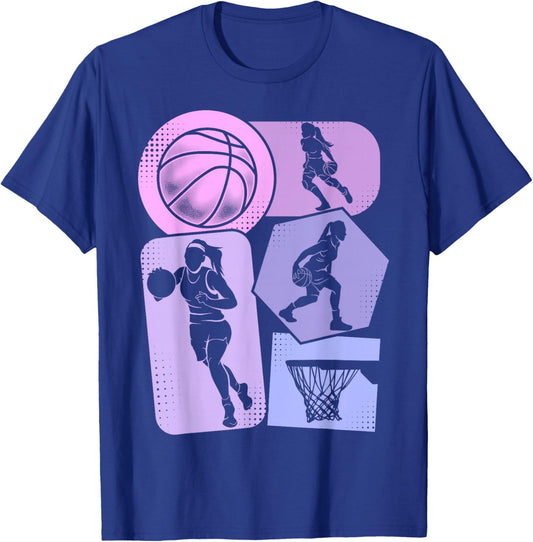 Basketball Girl's Basketball Player Women's Children's , black T-Shirt - T-Shirt | Royal