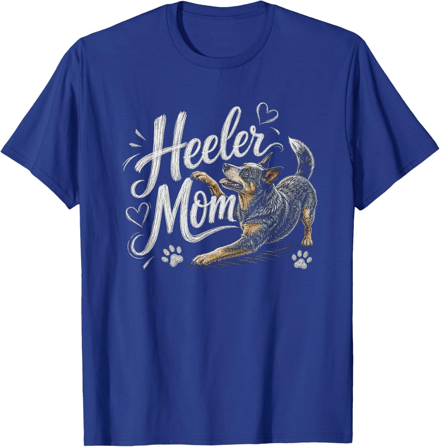 Australian Cattle Dog Blue Heeler Mom Artwork Design T-Shirt - T-Shirt | Royal