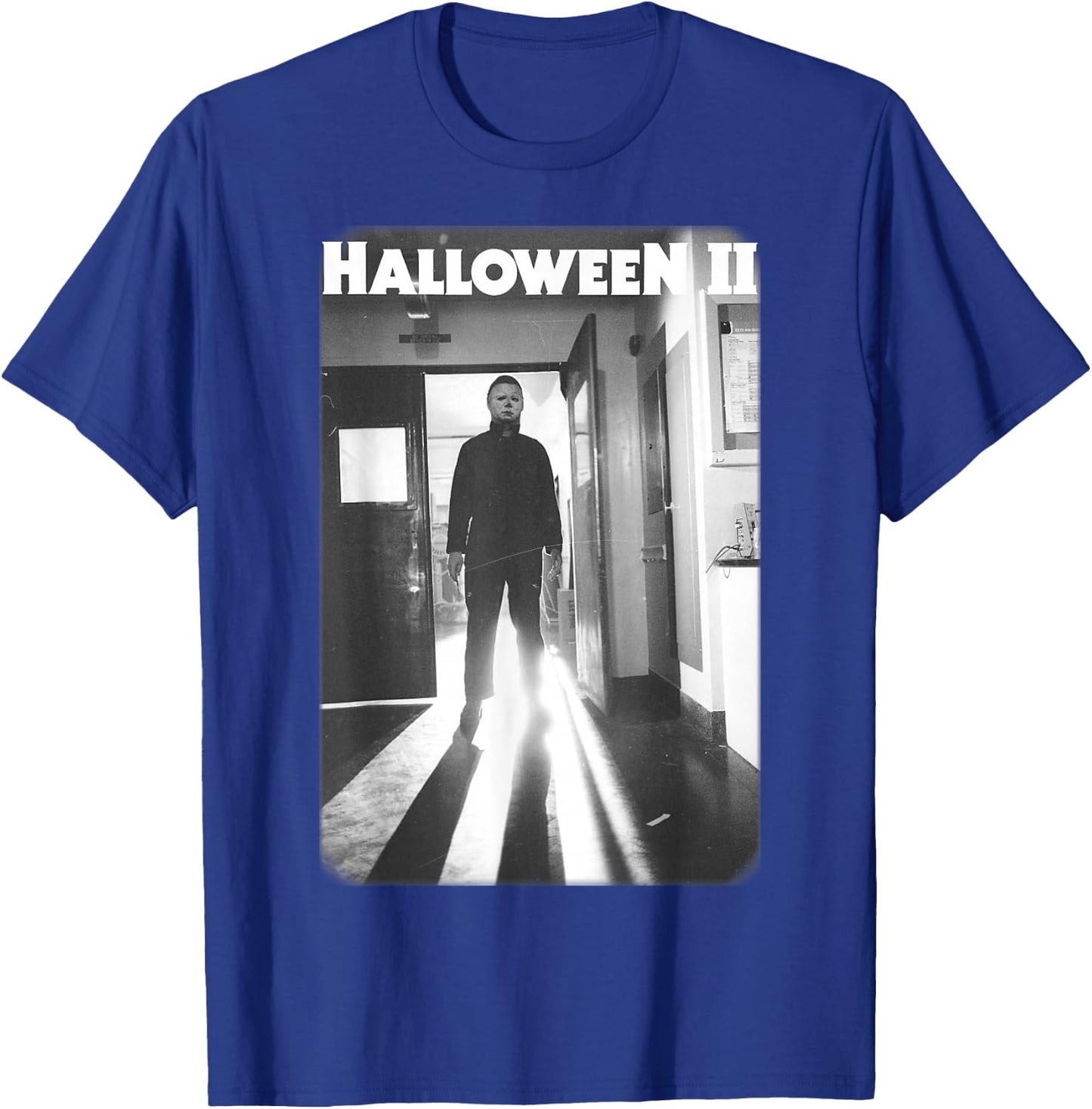 Halloween 2 Michael Myers Faded Poster T-Shirt - T-Shirt | Royal