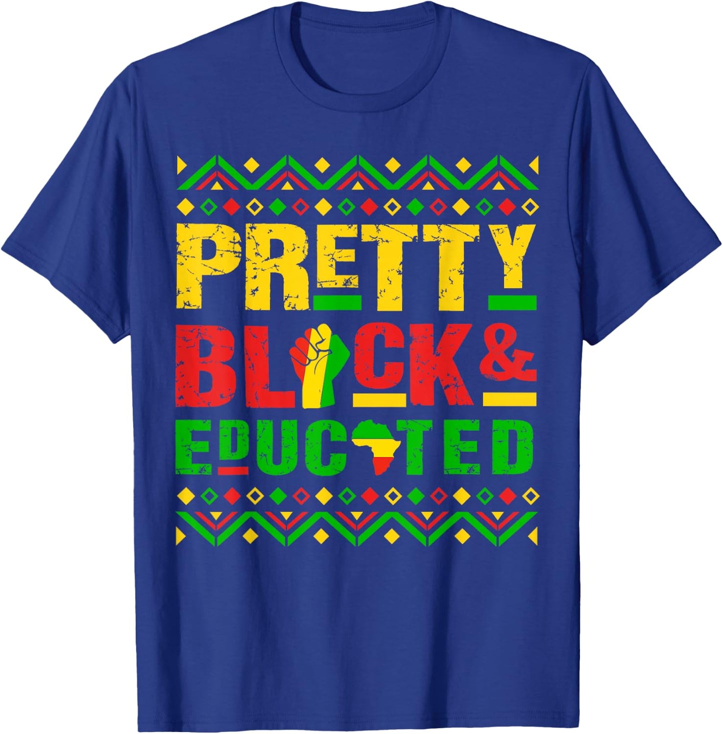 Pretty Black and Educated Juneteenth Pride Girl Women Kid T-Shirt - T-Shirt | Royal