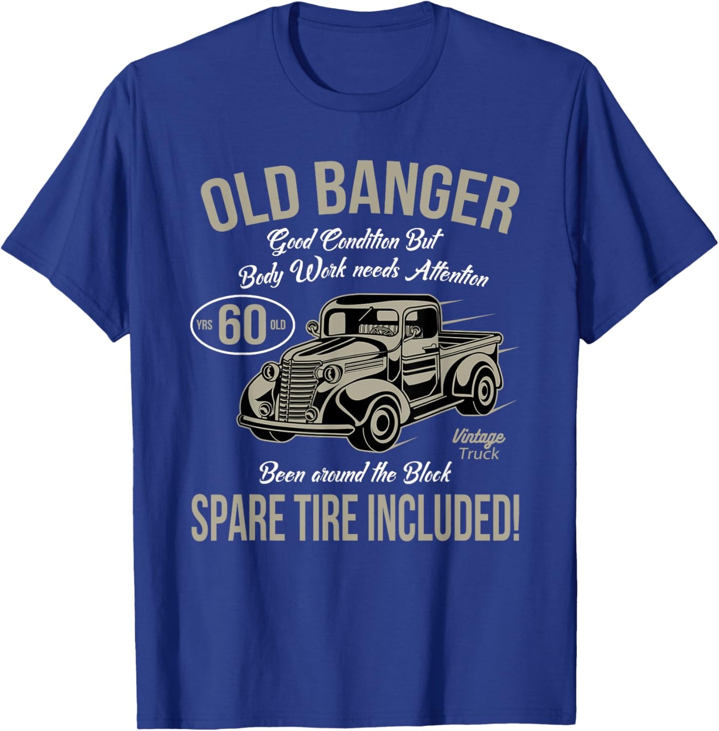 60th Birthday Vintage Old Banger 60 Years Old Men Gift Retro T-Shirt - T-Shirt | Royal