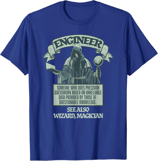 Funny Engineering Wizard Magician - Engineer Definition T-Shirt - T-Shirt | Royal