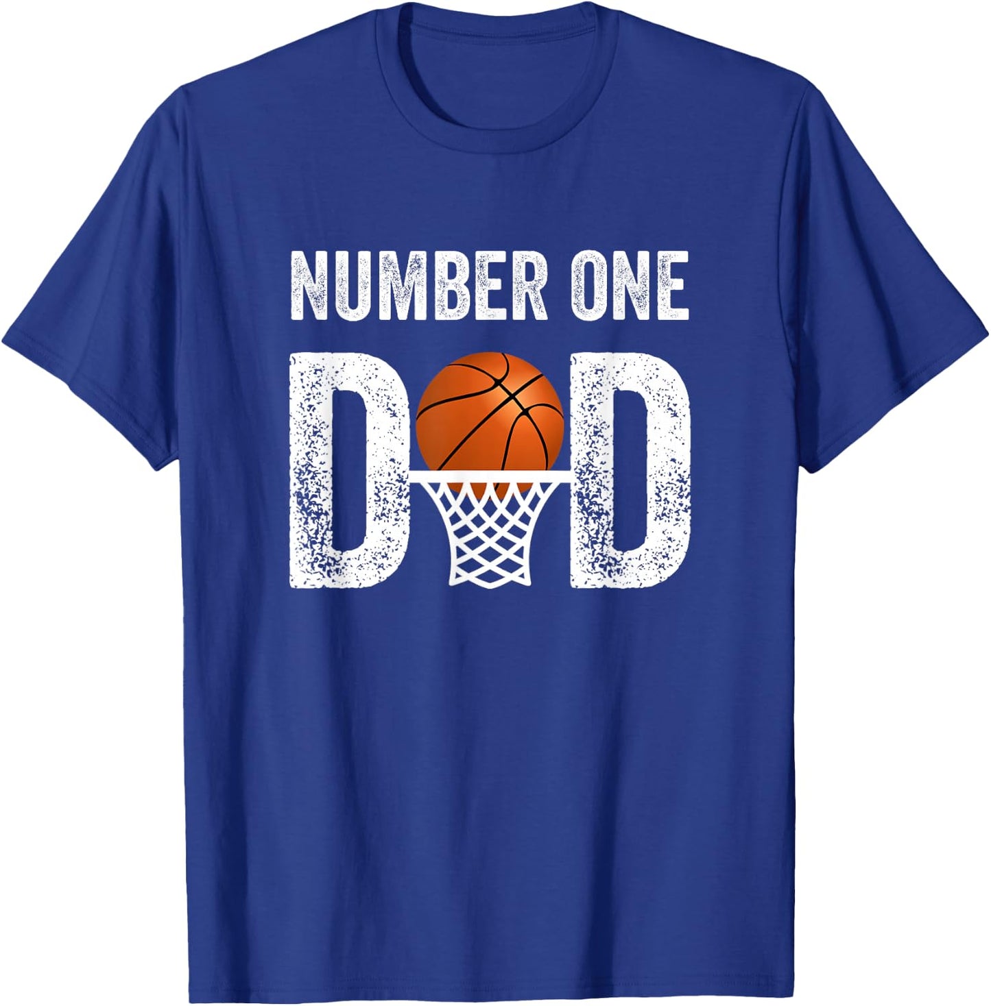 Number One Basketball Dad Fathers Day Men Best Daddy Ever T-Shirt - T-Shirt | Royal