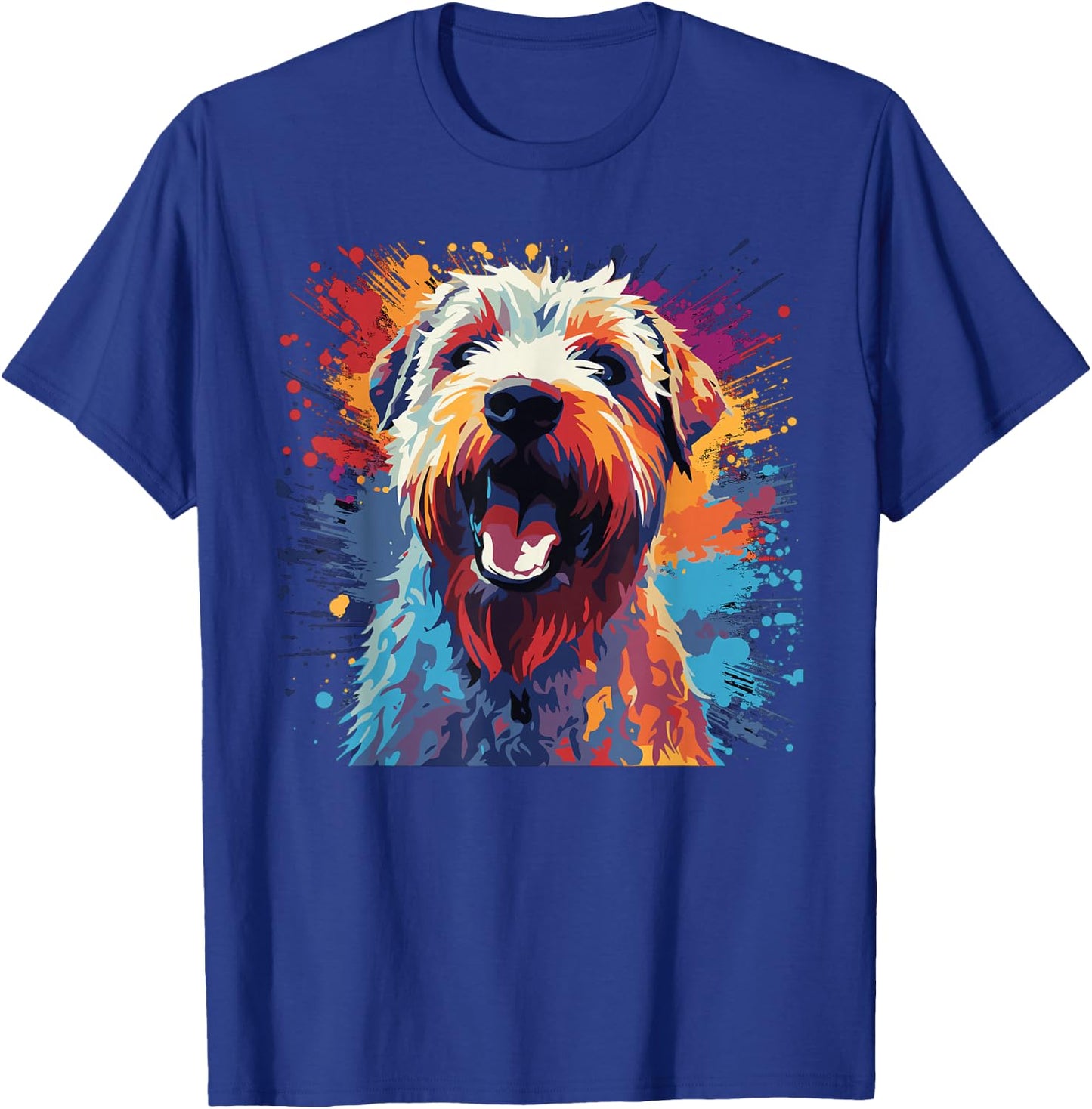 Watercolor Colorful Irish Soft Coated Wheaten Terrier T-Shirt - T-Shirt | Royal