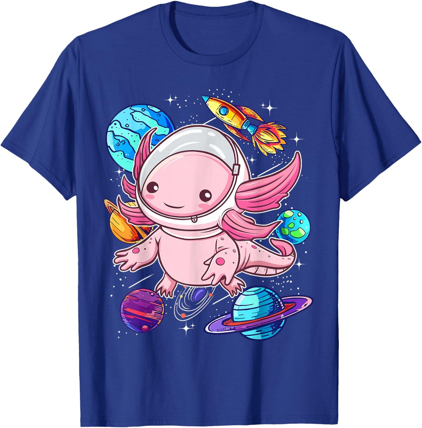 Axolotl Shirts For Girls Boys Kid Axolotl Space Shirt Kawaii T-Shirt - T-Shirt | Royal