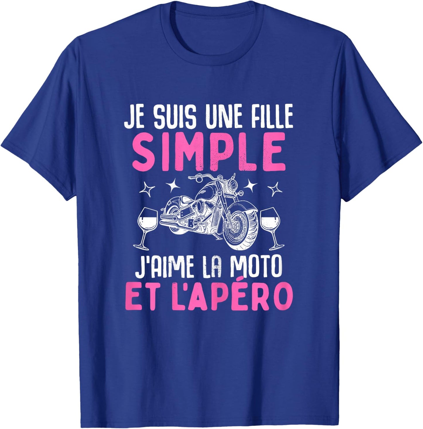 Simple Girl I Love the Motorcycle Aperitif Motorcycle Woman Biker , Black, Female X-Small T-Shirt - T-Shirt | Royal