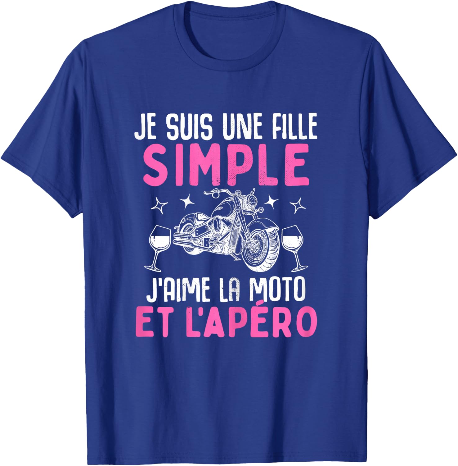 Simple Girl I Love the Motorcycle Aperitif Motorcycle Woman Biker , Black, Female X-Small T-Shirt - T-Shirt | Royal