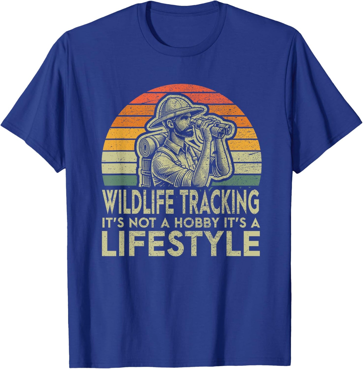 Retro Wildlife Tracking Lifestyle Wildlife Tracker T-Shirt - T-Shirt | Royal