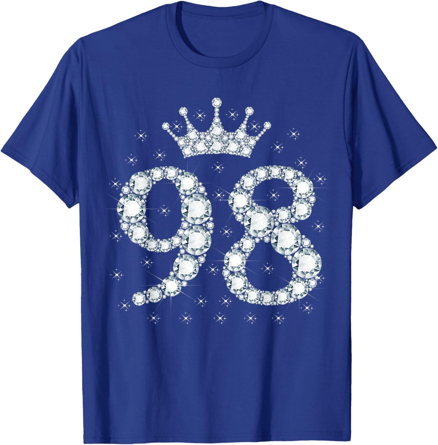 98 Crown 98 Years Old Happy 98th Birthday Girl Women T-Shirt - T-Shirt | Royal