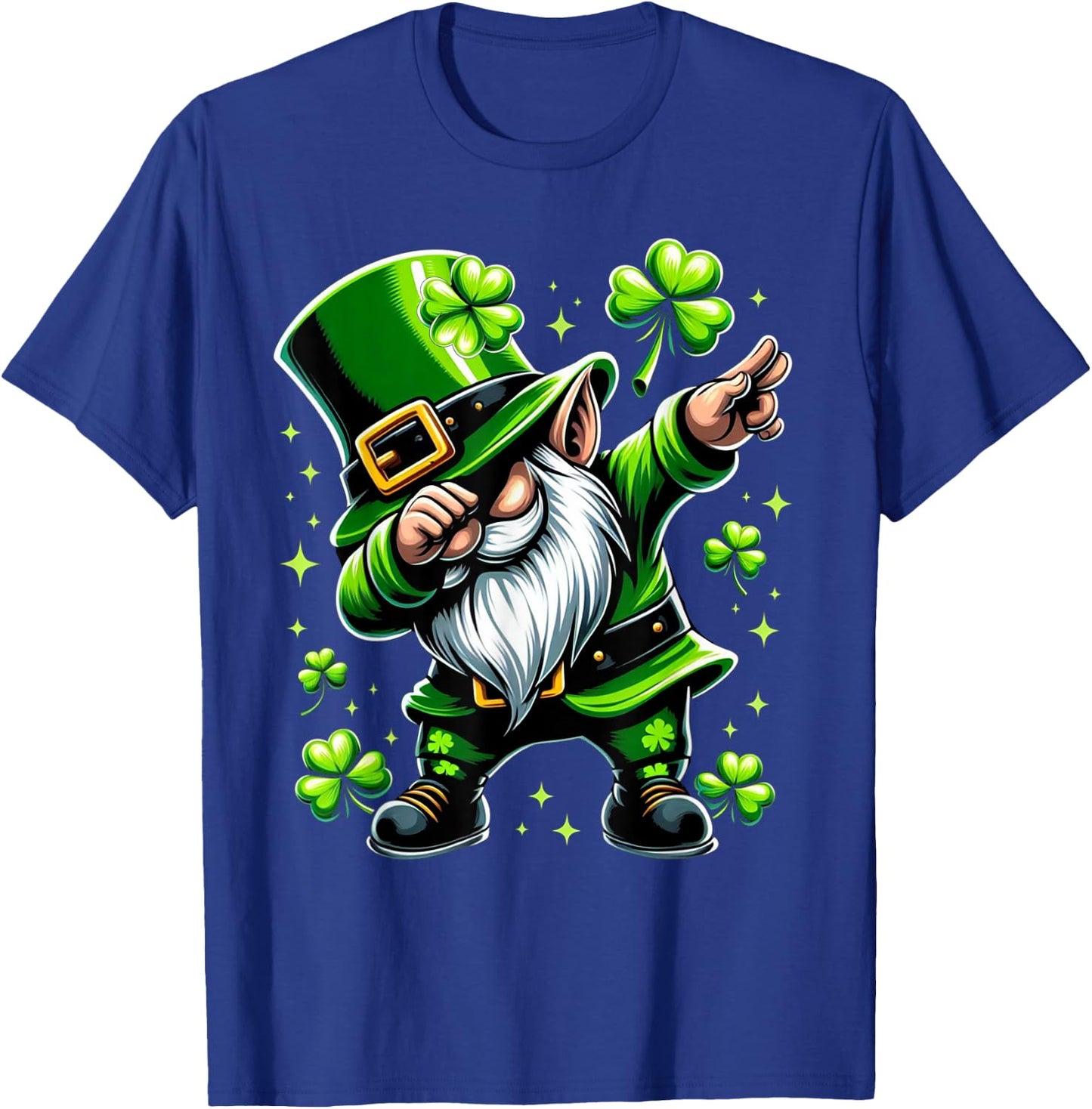 St Patricks Day Gnome Dabbing Gnomes Shamrock Men Women Kids T-Shirt - T-Shirt | Royal