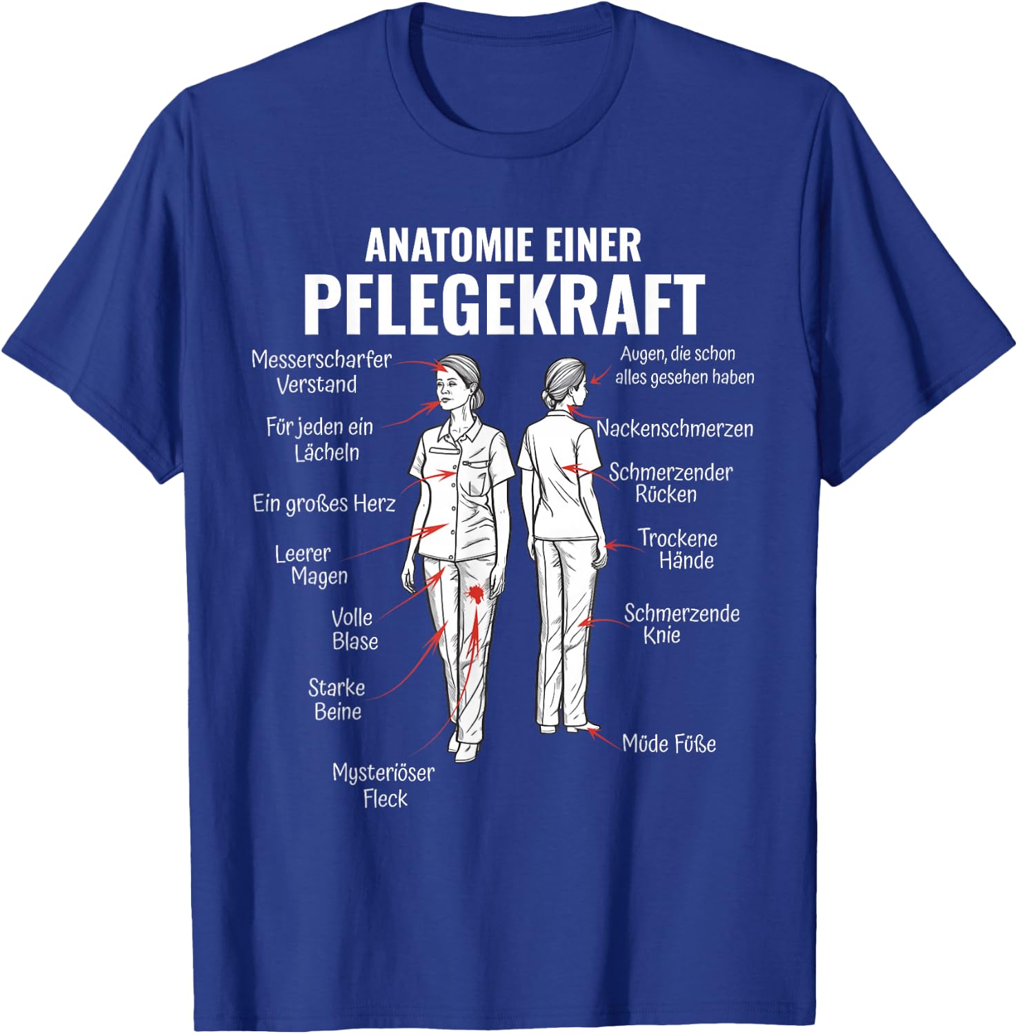 Anatomie Einer Pflegekraft Altenpflege Pflegeleben T-Shirt - T-Shirt | Royal
