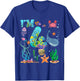 Kids 4 Year Old Boy Girl Sea Animals I'm Four 4th Birthday Kids T-Shirt - T-Shirt | Royal
