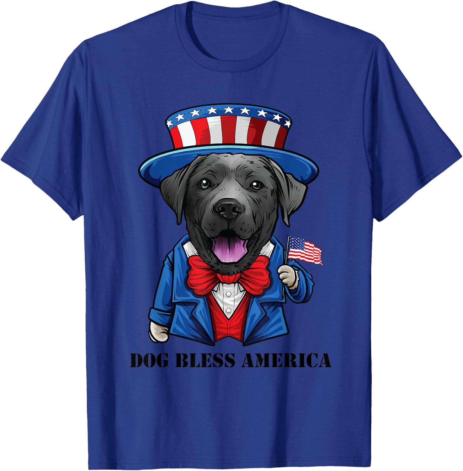 Funny 4th of July Black Lab Dog, Labrador Retriever Men T-Shirt - T-Shirt | Royal