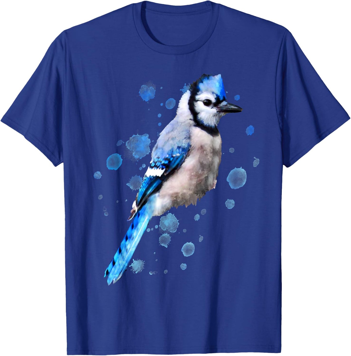 Watercolor blue jay bird artistic animal artsy painting T-Shirt - T-Shirt | Royal