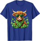 Cute Highland Cow St Patrick's Day Shamrock Cow Lover Women T-Shirt - T-Shirt | Royal
