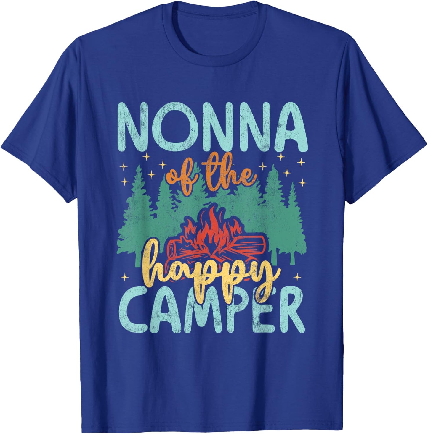 Nonna of Happy Camper 1st Birthday Party Retro Nonna T-Shirt - T-Shirt | Royal