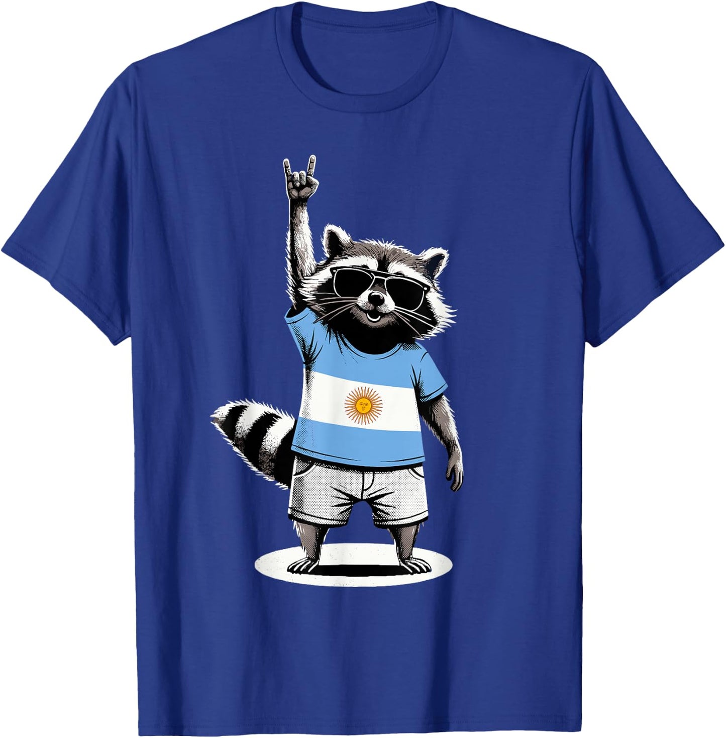 Argentinian Flag Raccoon Argentina T-Shirt - T-Shirt | Royal