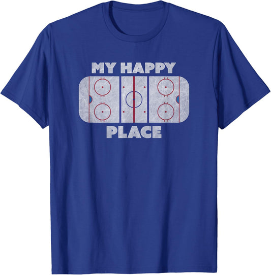My Happy Place | Hockey, Figure & Speed Skating Rink T-Shirt - T-Shirt | Royal