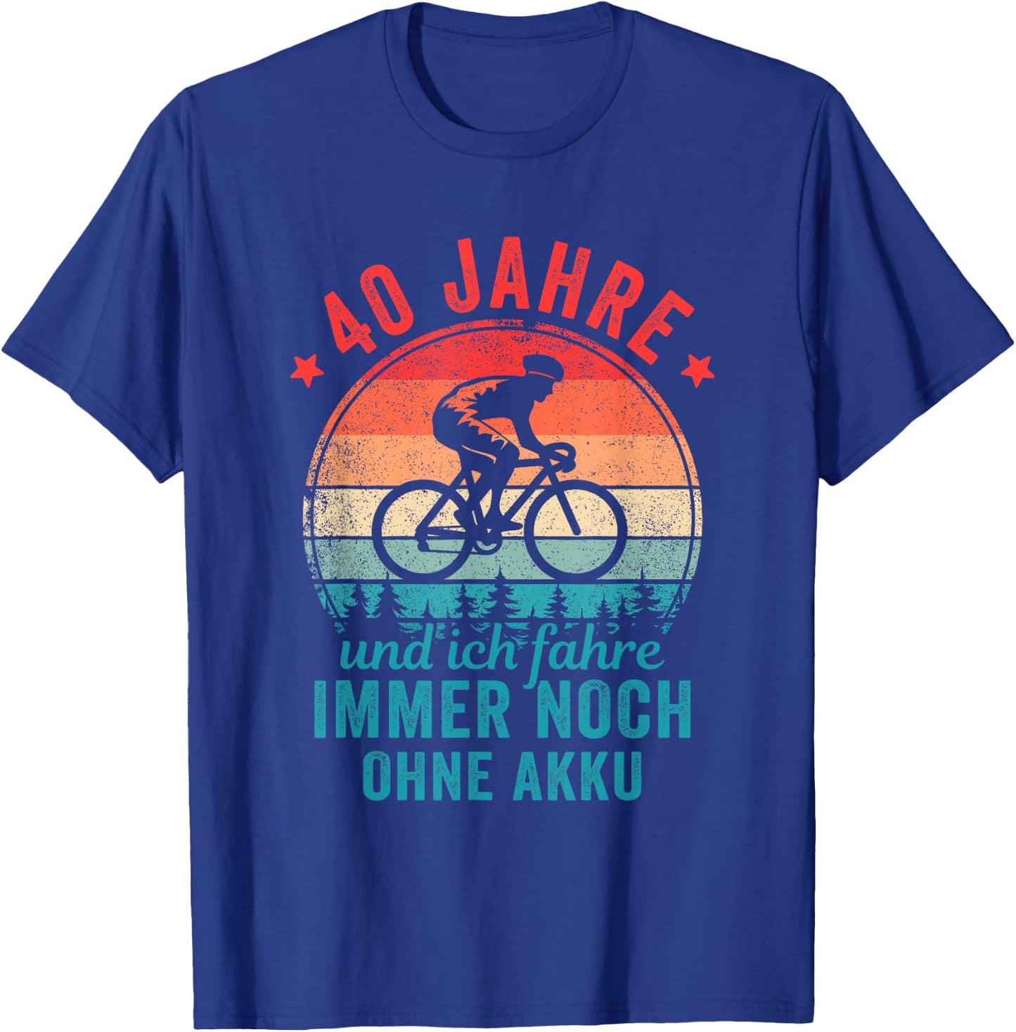40 Jahre und ich fahre immer noch ohne Akku Fahrradfahrer T-Shirt - T-Shirt | Royal