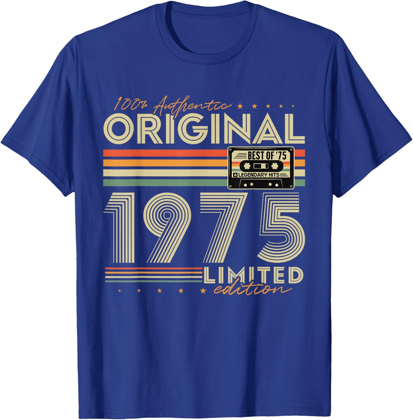 Original 1975 Vintage Gift 50th Birthday Man Woman , Black, S T-Shirt - T-Shirt | Royal