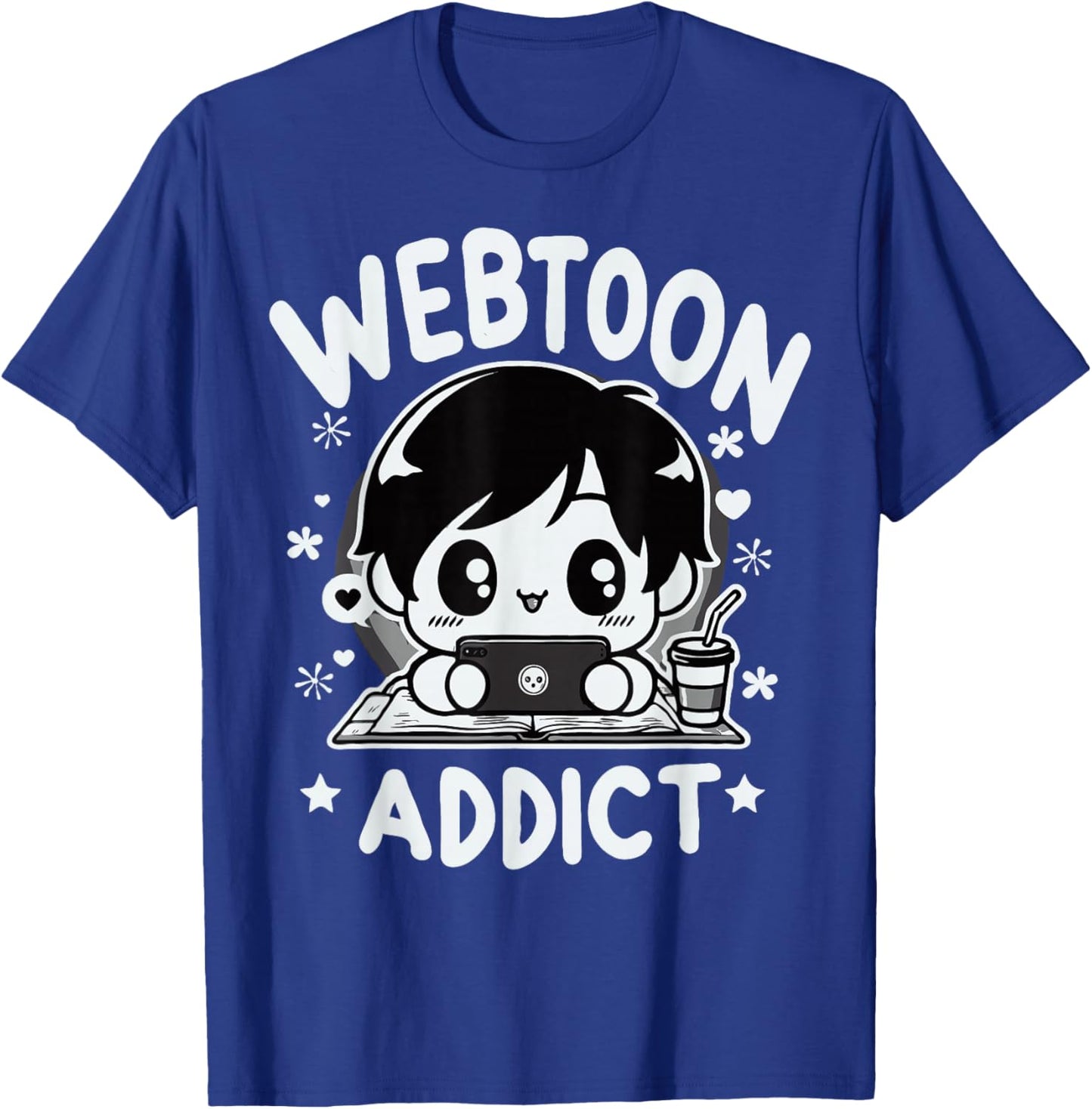 Gift graphic design for fan addicted to Webtoon , Black, S T-Shirt - T-Shirt | Royal