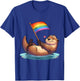 Gay Otter LGBTQ Rainbow Flag Pride Animal T-Shirt - T-Shirt | Royal
