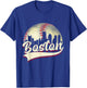 Boston Cityscape Graphic Baseball Lover Player and Fans T-Shirt - T-Shirt | Royal