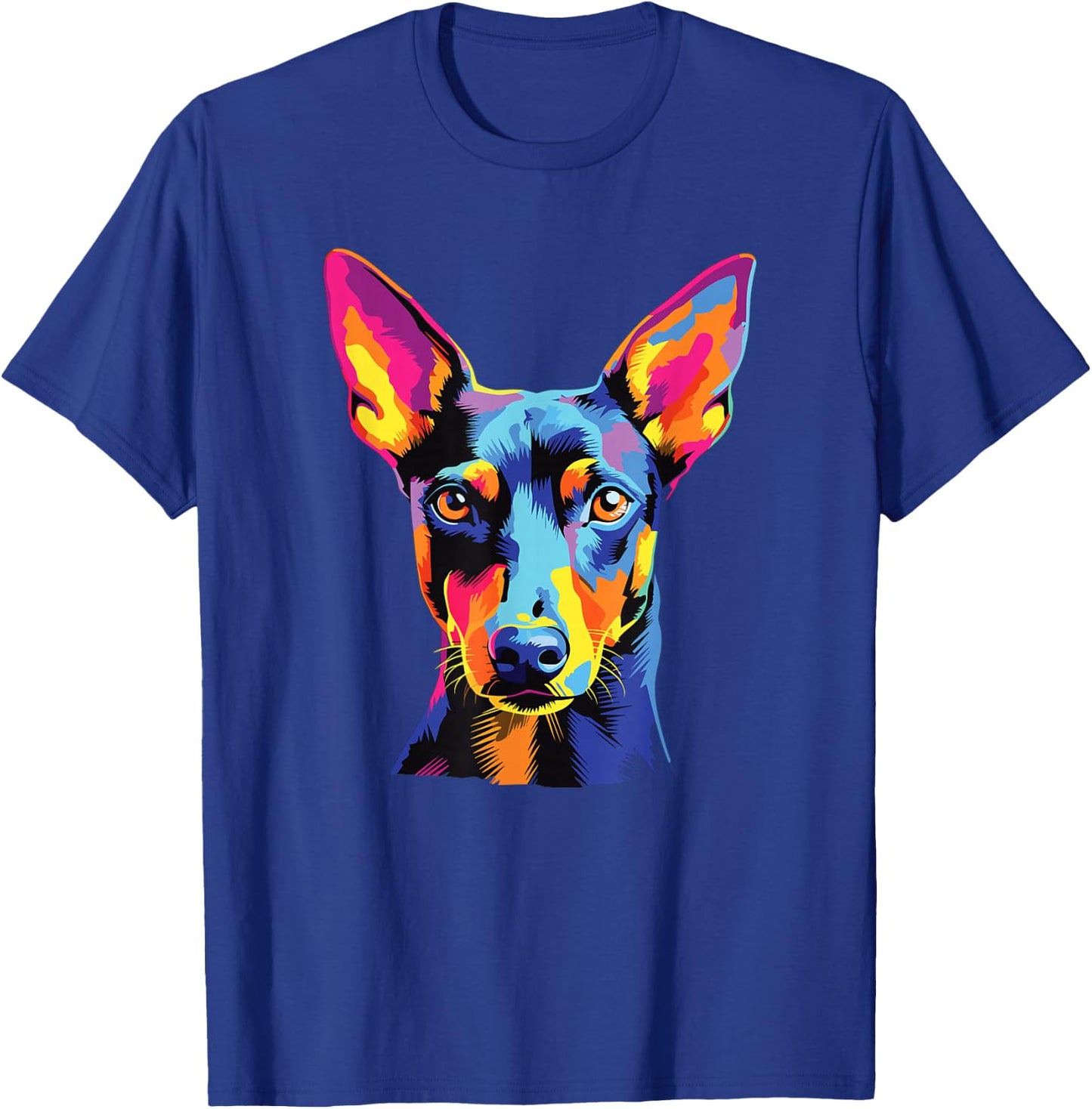 Watercolor Colorful Manchester Terrier Dog , Small, Black T-Shirt - T-Shirt | Royal