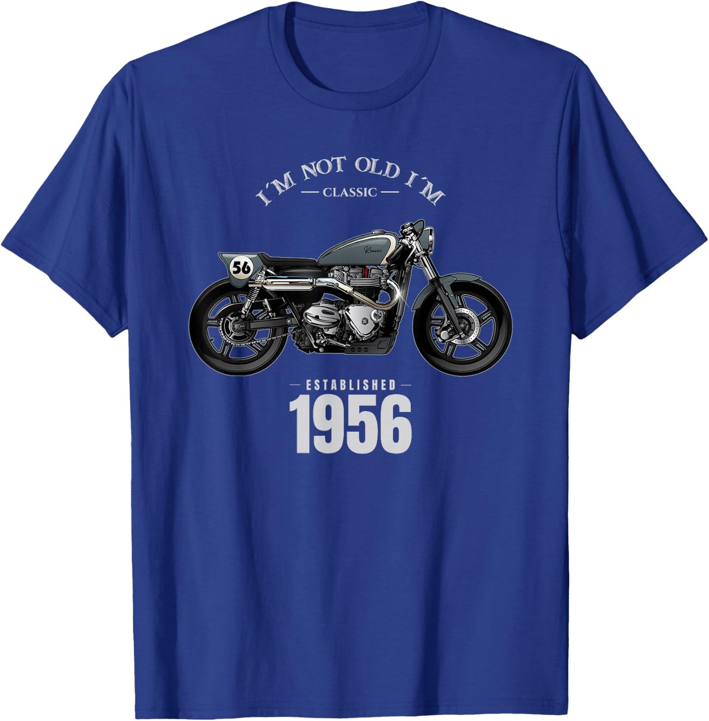 68th Birthday Man Motorcycle Biker Biker 1956 , Black, S T-Shirt - T-Shirt | Royal