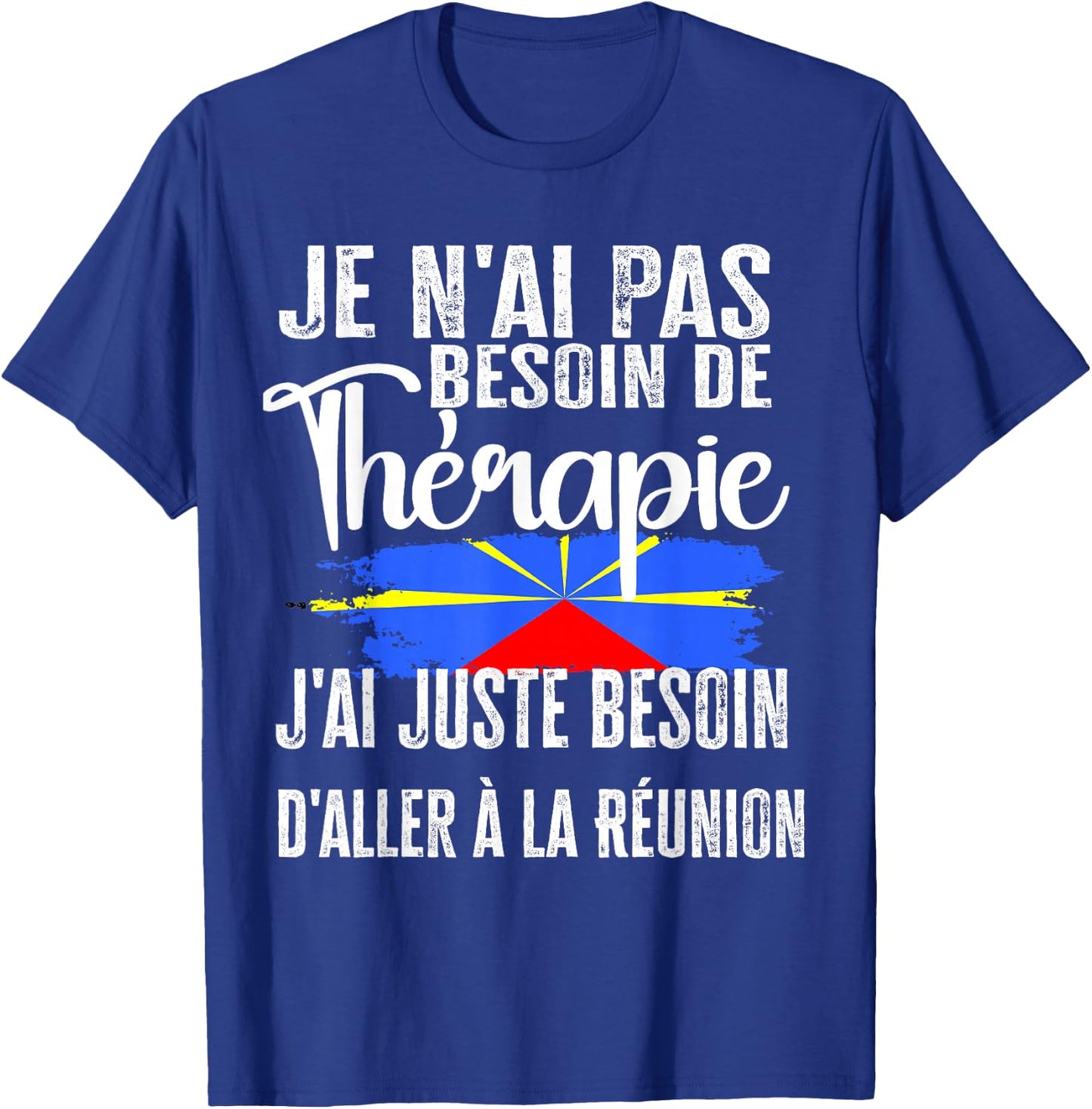 Reunion Island Gift 974 Therapy Flag Creole , Black, S T-Shirt - T-Shirt | Royal