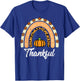 Thanksgiving Rainbow Thankful Fall Women Girls Kids Youth T-Shirt - T-Shirt | Royal