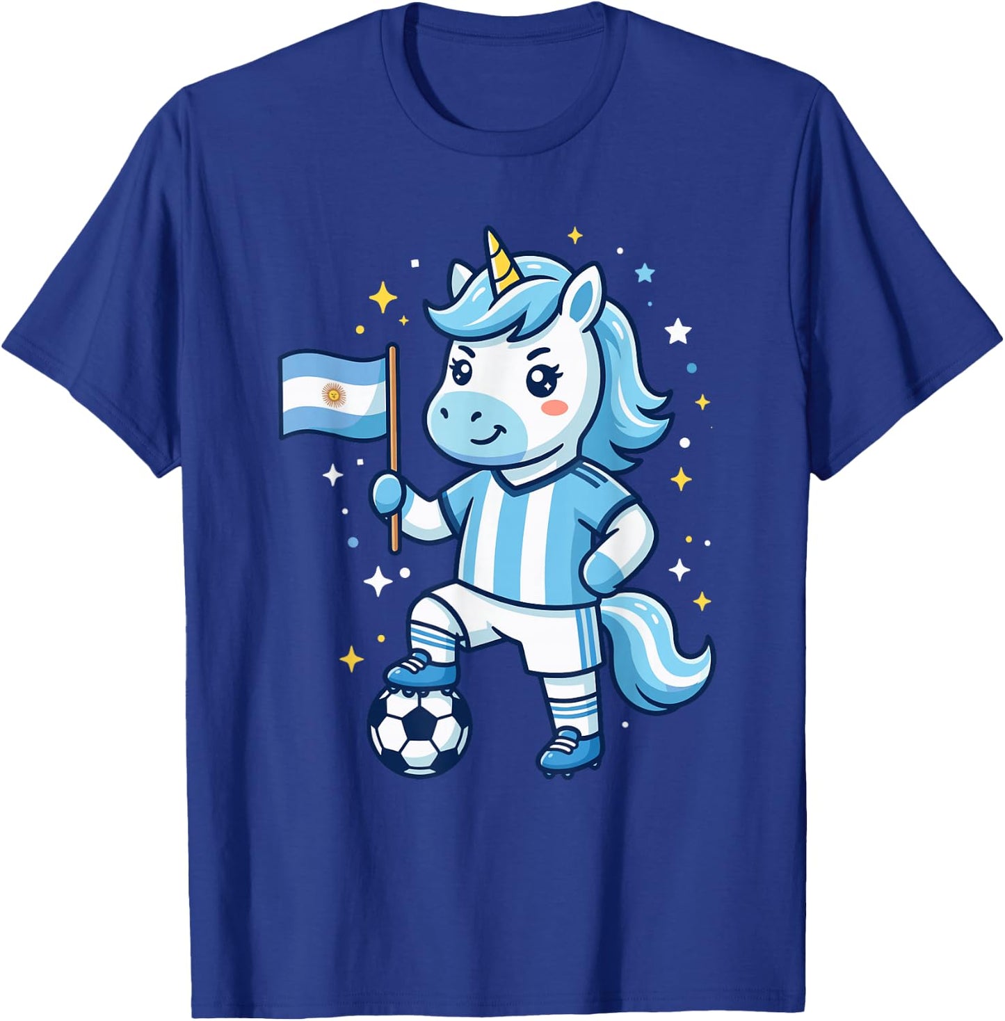 Argentina Flag Unicorn Cute Kawaii Argentinian T-Shirt - T-Shirt | Royal