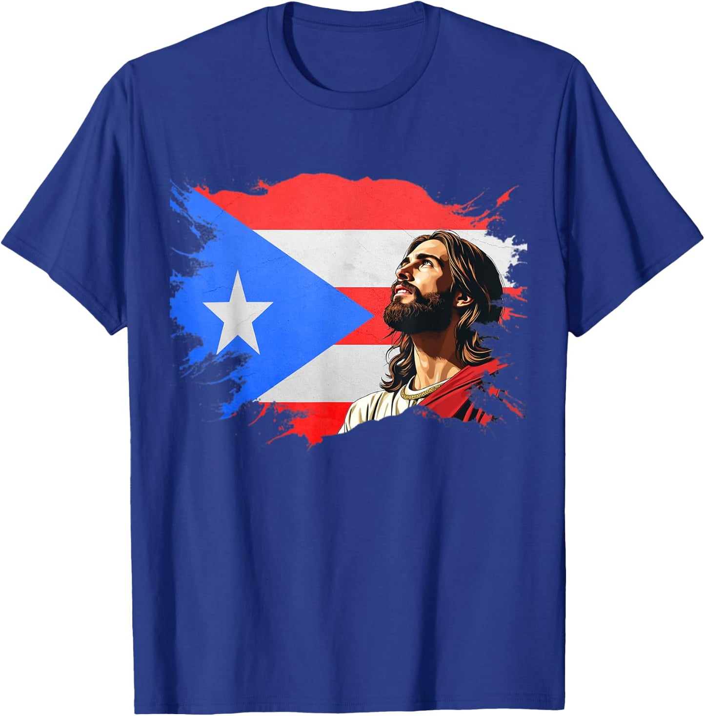 Puerto Rican Heritage Proud Christian T-Shirt - T-Shirt | Royal