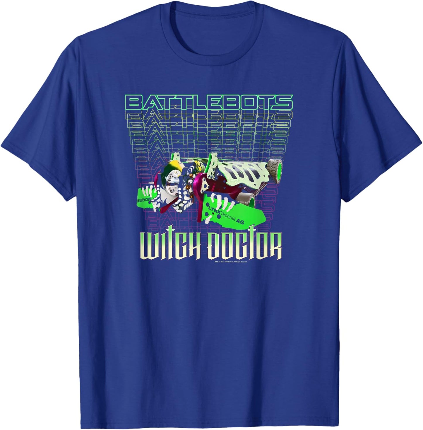 BattleBots Robot Witch Doctor Logo Stack T-Shirt - T-Shirt | Royal