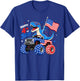 Patriotic Dinosaur Monster Truck 4th of July Toddler Boys T-Shirt - T-Shirt | Royal