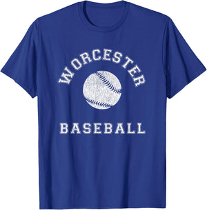 Worcester Baseball Distressed Retro Classic T-Shirt - T-Shirt | Royal